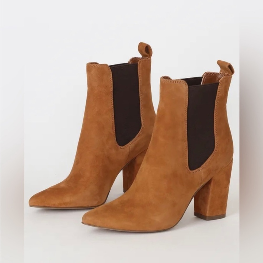 Steve Madden Subtle Chelsea Boot Brown Chestnut Suede Sz 9.5 Ankle Booties - Picture 1 of 9